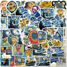 40 sztuk Vincent Willem Van Gogh naklejki Art malarz malarstwo słonecznik naklejki na laptopa walizka deskorolka naklejka nowy tanie tanio GJCUTE CN (pochodzenie) 4-6y 12 + y 7-12y Waterproof PVC Not be repeated Bright Leave no trace anime kpop 26g pack NNTOY334