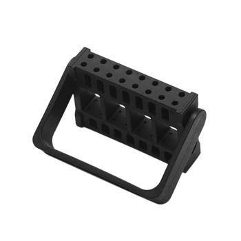 

Nail Tool Placement Box Nail Polishing Head Display Stand Grinding Head Jack Table 16 Hole Grinding Head Storage Box, Black