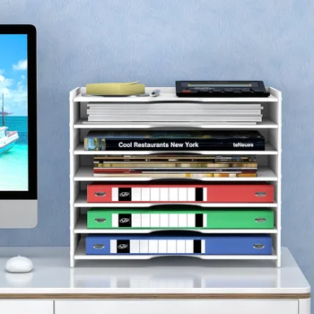 

Wooden Home Office Storage Boxs A4 Paper File Holder Multi-layer Sundries Storage Box Bedside Organizer Desktop Storage Holder