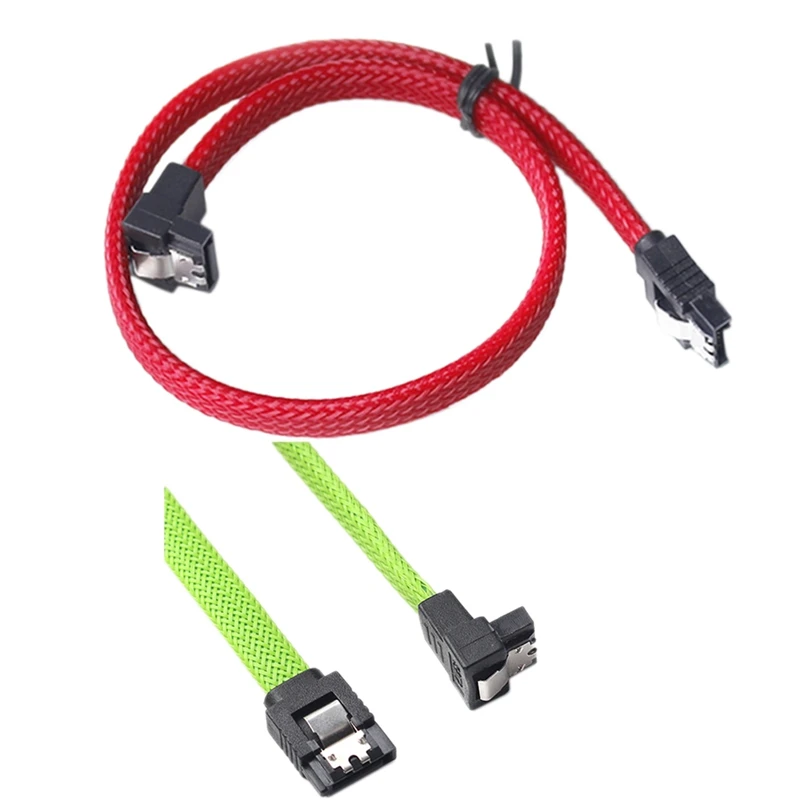 2 шт 50 см SATA 3 0 III SATA3 7Pin кабель для передачи данных под прямым углом 6 ГБ/сек. SSD