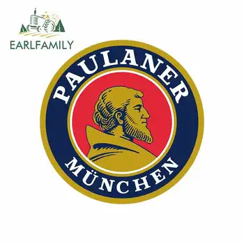

EARLFAMILY 13cm x 13cm For Paulaner Munchen Vinyl Decal Sticker Sunscreen Personality Car Creative Stickers Car Decoration