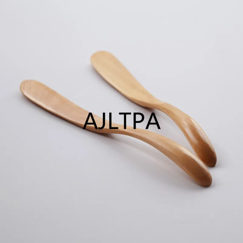 100pcs/lot Wooden Mask Japan Butter Knife Marmalade Knife Dinner Knives Tabeware Thick Handle Knife Style Household Tool CT0229