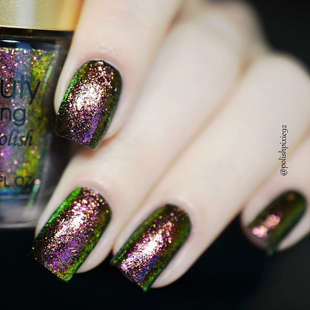 BeautyBigBang Набор лаков для ногтей 3 шт. блестящие голографические блестки верхнее пальто Хамелеон синий зеленый лак для ногтей художественный лак набор 9 мл