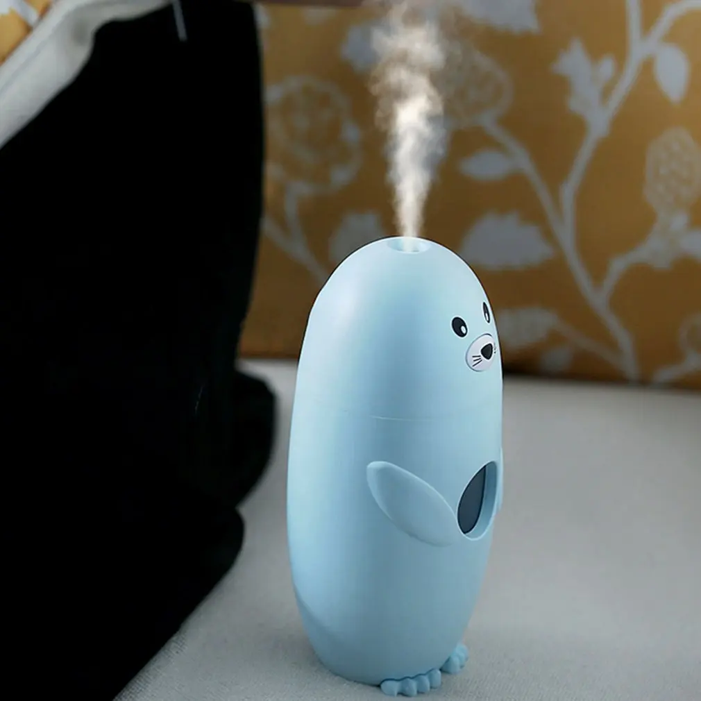 Creative Cute Seal LED Humidifier Portable Seal LED Lamp Humidifier Mini Night Light Air Diffuser Purifier Atomizer