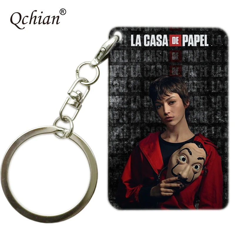 ТВ шоу House Of paper брелки для ключей деньги кража брелок La casa de papel chaviro для женщин и мужчин модные ювелирные изделия bella ciao музыкальная шкатулка - Цвет: TF95-K-42