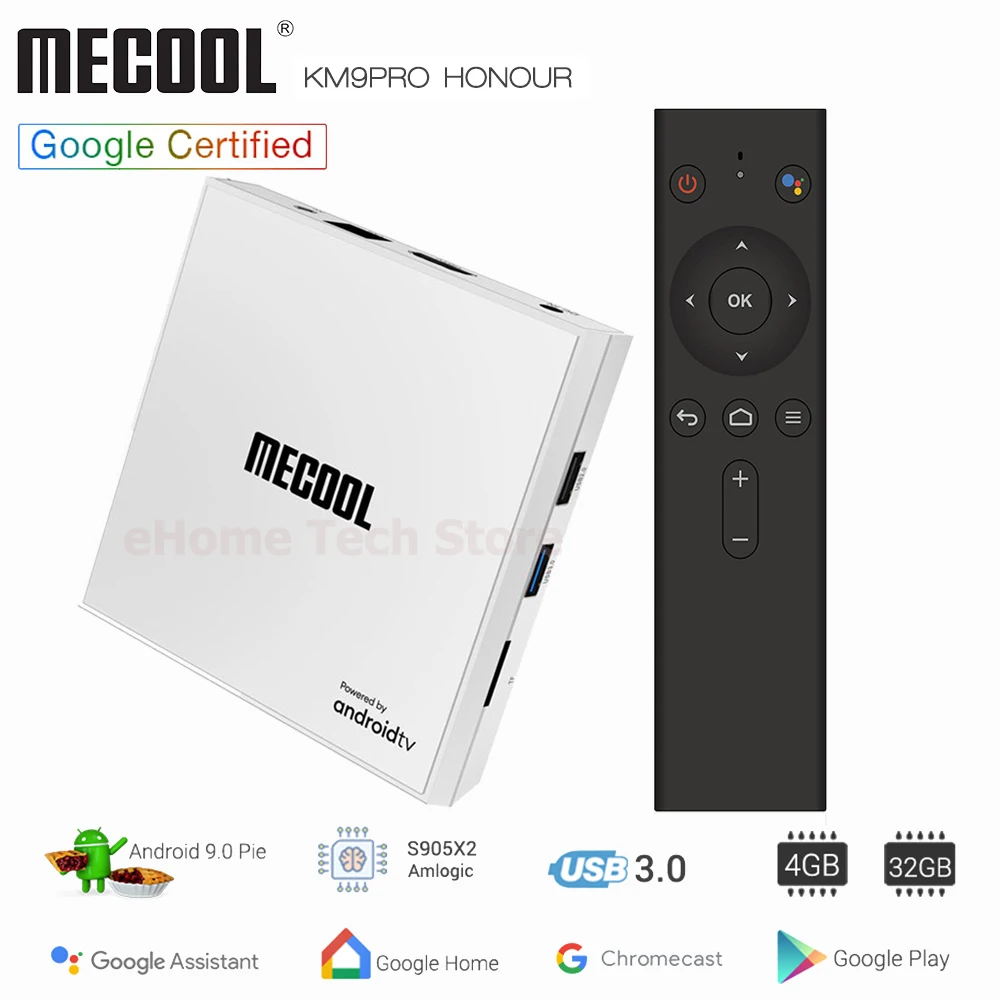 Mecool KM9 PRO Honor tv Box 4G 32G консоль Android 9,0 Amlogic S905X2 USB3.0 4K HDR 2,4G/5G двойной wifi BT 4,1 Android tv Box