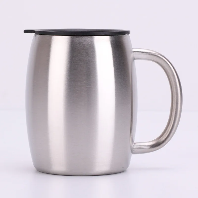 

Double stainless steel beer mug 14oz coffee cup handle bucket mug mug Stainless steel