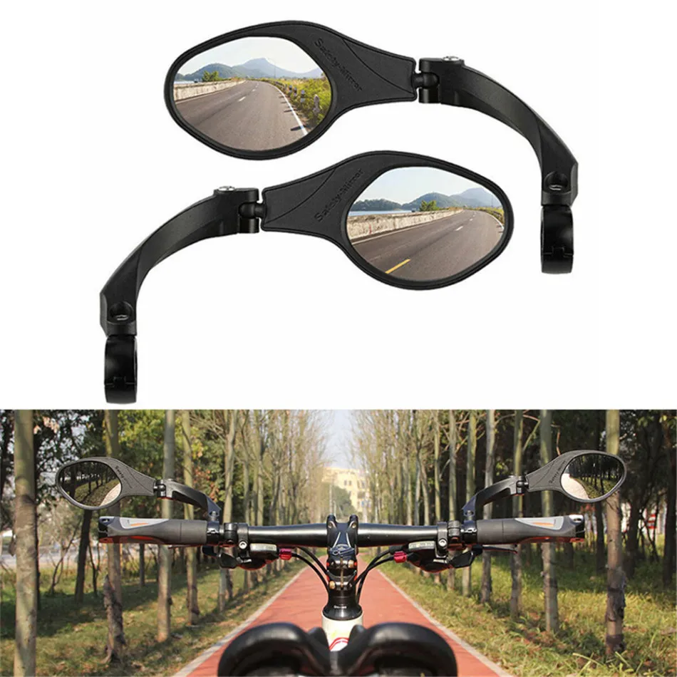 

Bicycle Stainless Steel Lens Mirror MTB Handlebar Side Safety Rear View Mirror Road Bike Cycling Flexible Rearview Mirrors