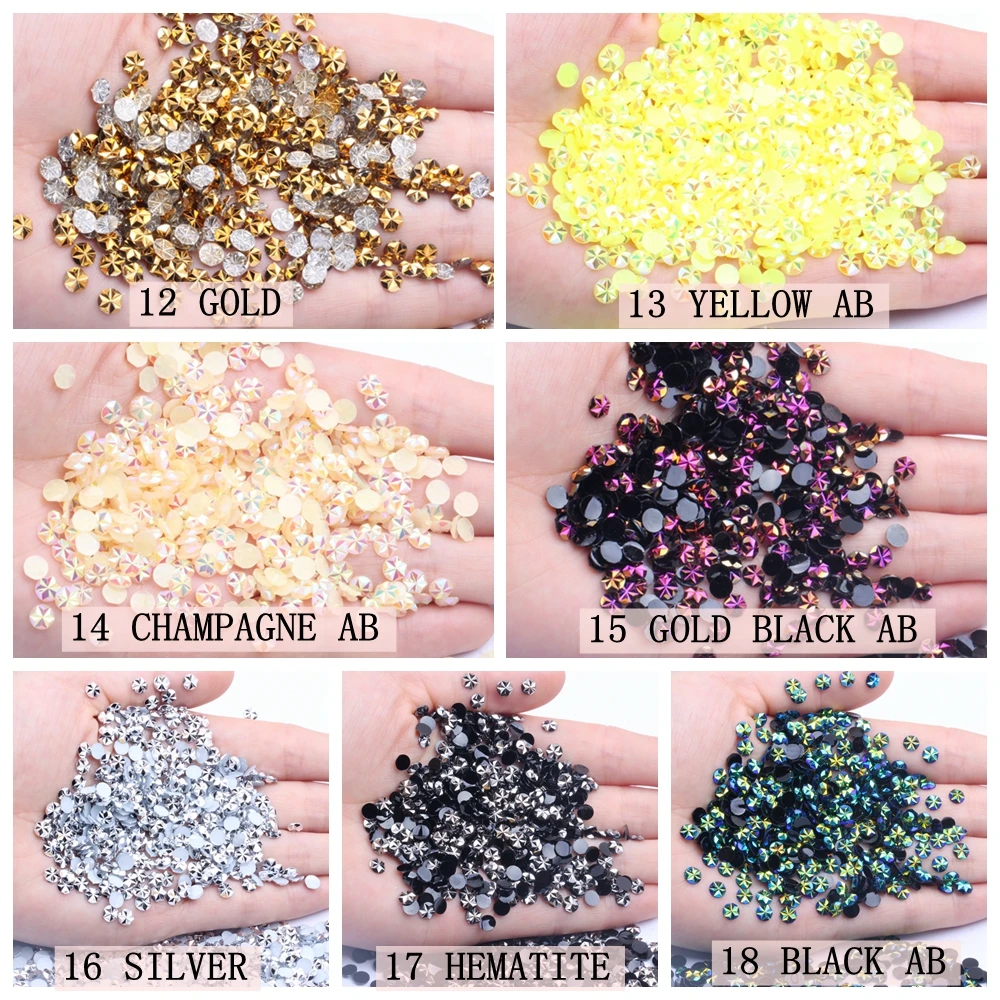 Resin Rhinestones 6mm 10000pcs Flatback Normal Colors Many Colors Choose  Round Glue On Diamonds Diy Nails Art Decorations - Rhinestones &  Decorations - AliExpress