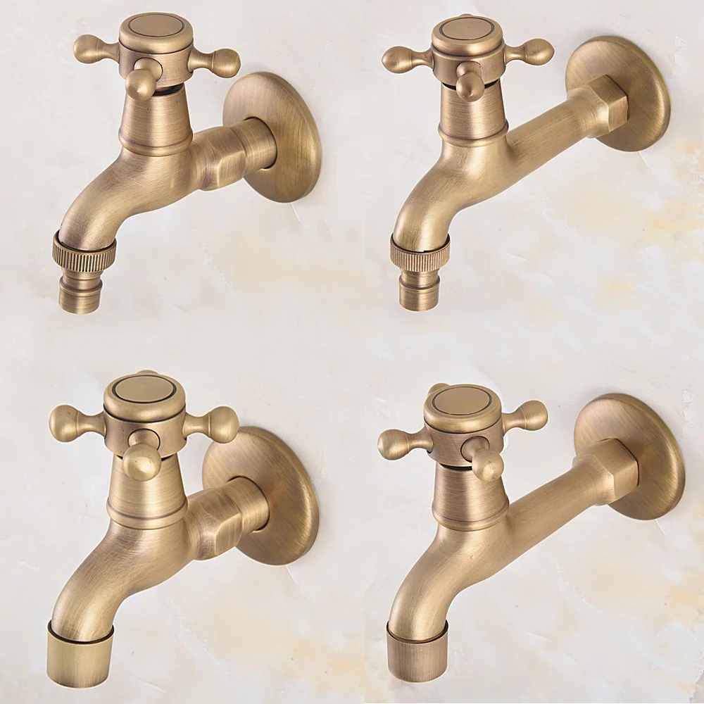 Wall Mount Garden Washing Machine Water Tap Antique Brass Faucet Mop Pool Faucet Bibcocks Cold
