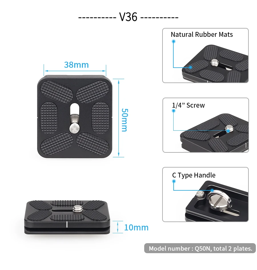 V52 / V44 / V36 Tripod Low Gravity Center Dual Panoramic Ball Head for Digital S