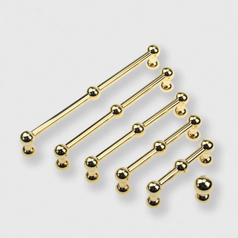 

Kitchen Cabinet Handles Wardrobe Gold Modern Handle for Furniture Drawer Cupboard Door Knobs Zinc Alloy Round Head Dresser Pull