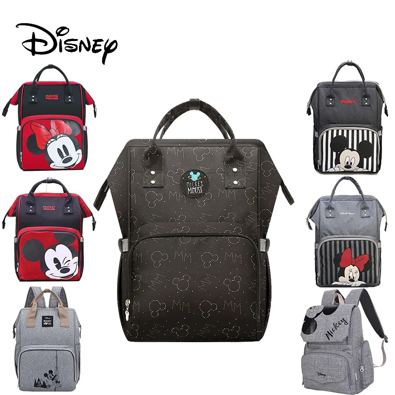 Disney Diaper Bag Backpack Baby Bags for Mom USB Travel Wet Nappy Boy Girl Diaper Organizer Mickey Mouse Pram Wheelchairs