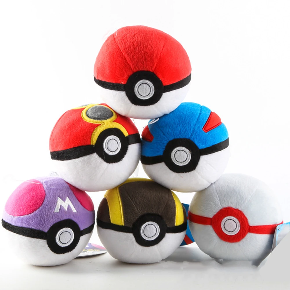 Плюшевые игрушки Аниме Pokeball для детей 12 см 5 дюймов куклы мастер-шар Опп упаковано