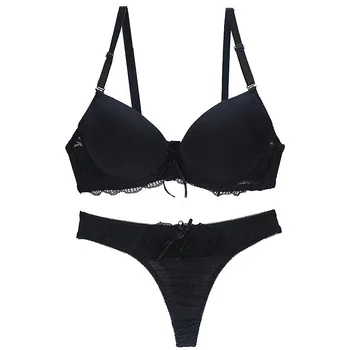 

YBCG 6 Colors Women Bra Set Sexy Lace Mesh Bow Thin Cup Underwear Embroidery Panty Padded Underwire Push Up Bras For Women