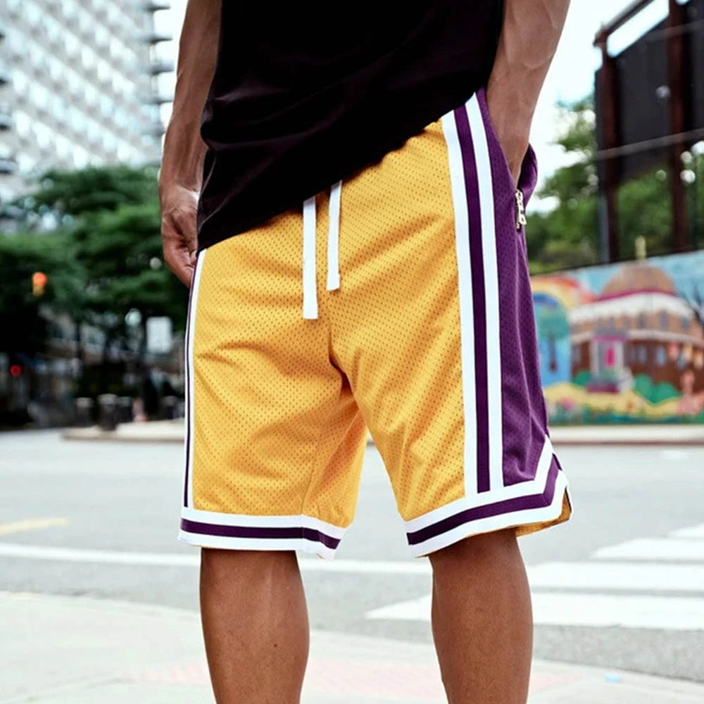 Pantalones cortos holgados para hombre, ropa calle informal, para gimnasio, de secado rápido, para baloncesto, correr, cinco puntos|Pantalones cortos| - AliExpress