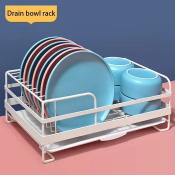 

YosHouse Thicken Dish Rack Kitchen Organizer Storage Drainer Drying Plate Shelf Sink Fork Container Accessories with drain tray