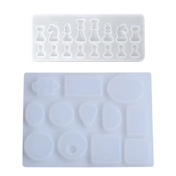 

1Pcs Cabochon Necklace Pendant Silicone Mold & 1Pcs International Chess Shape Silicone Mold