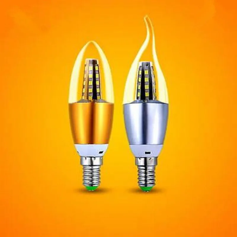 Luz para Lustre de Cristal Yanghang Lâmpada v 5 w 7 9 Ouro Prata Alumínio Vela Frete Grátis Led E14 220 2 w 7 9 ouro prata alumínio vela