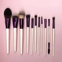 

YLovely 6/9/11/18pcs Super Soft Taklon Purple Eyebrow Lash Foundation Contour Blending Eyeshadow Makeup Kit Cosmetic Brush Set
