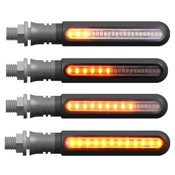 

2PCS Motorcycle Turn Signals LED Flowing Water Flashing Lights Stop Signals Tail Flasher/Running Blinker DRL