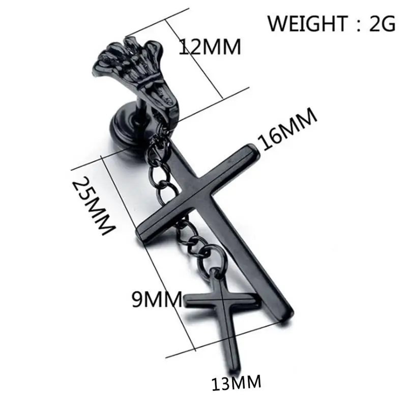 Jiayiqi панк крест серьги 316L ювелирные изделия из нержавеющей стали кисточки череп скетелон Висячие серьги для мужчин женщин черный, серебристый, золотой