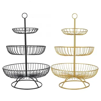 

Iron fruit basket fruit plate living room modern 3-layer fruit plate plate storage basket tray tableware ZM807