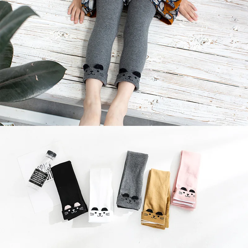 

Autumn and Winter Children's Embroidered Pantyhose Color Matching Pants Children's Trousers Socks Girls Tights Baby Girl