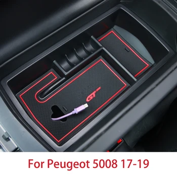 

Car Interior Armrest Storage Box Glove Box Tray Central Storage Box Compartment FOR Peugeot 5008 GT 2017 2018 2019 5008GT