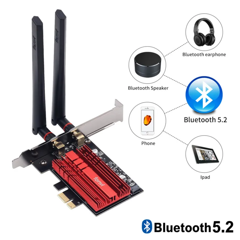 Двухдиапазонный Wi Fi 6E AX210 2 4 Гбит/с PCIe кард гигабитный сетевой Bluetooth 5 Беспроводной