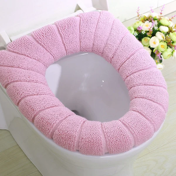 2 Styles Toilet Seat Cover Warm Soft Washable Mat Home Decor Closestool Mat Seat Case Toilet Lid Cover Bathroom Accessories