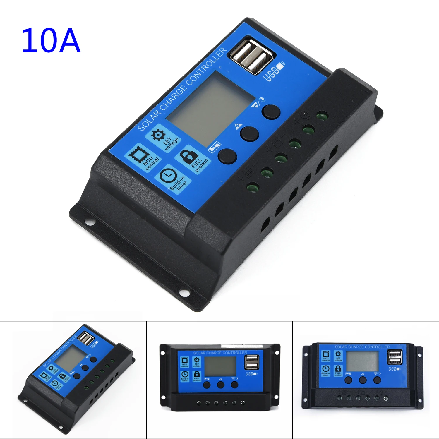 Аксессуары для ЖК-дисплей USB Панели солнечные контроллер заряда 12 V/24 V Батарея автоматический регулятор