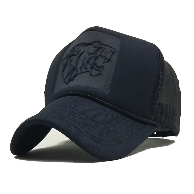 

2019 Hip Hop Black leopard Print Curved Baseball Caps Summer Mesh Snapback Hats For Women Men casquette Trucker Cap