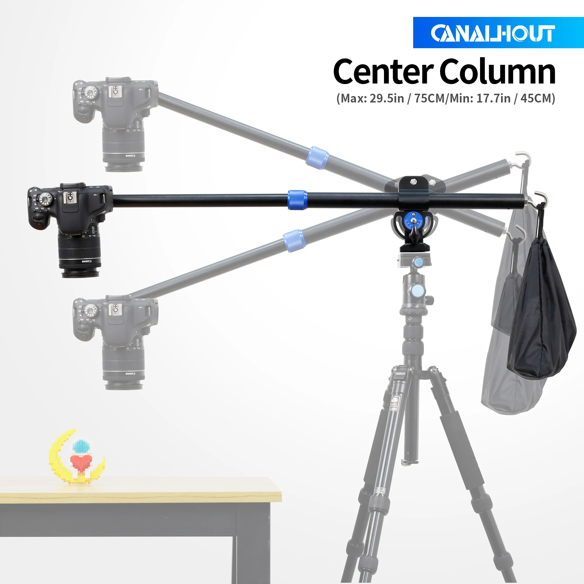CM80 Camera Smartphone Overhead Mount Stand Adjustable 30&quot Pole Tripod Extension Arm with Ball Head center column | Электроника