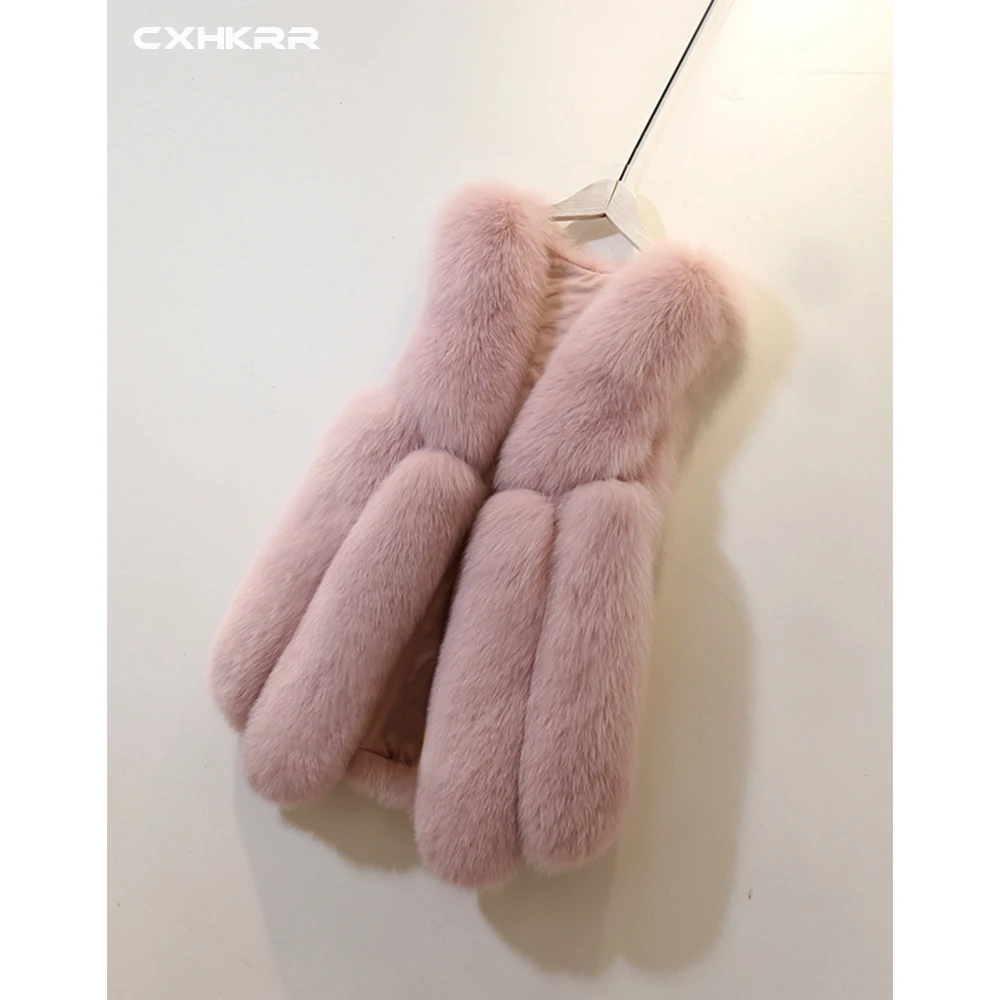 CXHKRR, новинка, XL, 4XL, осеннее и зимнее пальто, искусственный Лисий мех, жилет, мех скорпиона, меховой жилет, модное роскошное женское меховое пальто