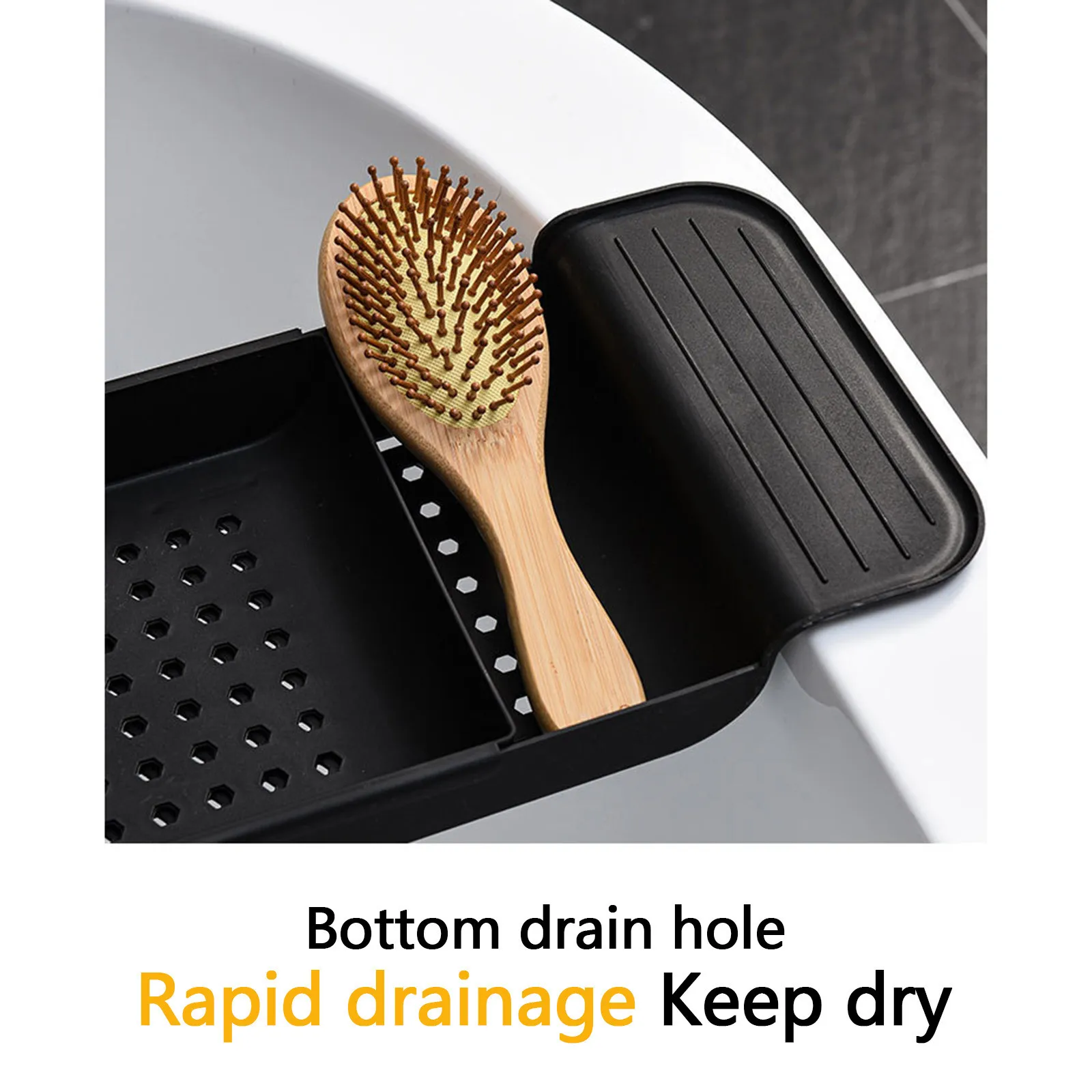 Expandable Plastic Bathtub Tray Spa Bathtub Caddy Organizer Rack Book Phone Table Holder Non Slip Bottom Bath Tub Tray Shelf