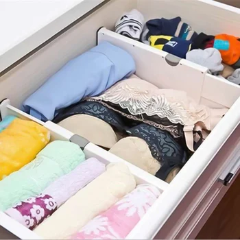 

Fashionable Retractable Drawer Divider Adjustable Drawers Partition Board Plastic Organizer Household Storage Partition