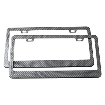 

2 PCS Slim Bottom License Plate Frames Matte Coated Wont Block Letters/Stickers