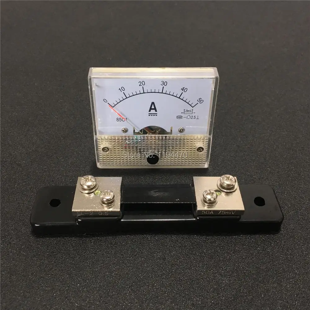 85C1 аналоговая AMP Панель метр амперметр тока механический указатель уровня DC 15A 20A 30A 50A 75A 100A 200A Вт внешний шунтирующий резистор
