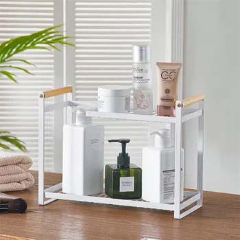 

Kitchen Storage Racks Cupboard Storage Shelf Multi-purpose Double Layers Kitchen bathroom Organizer