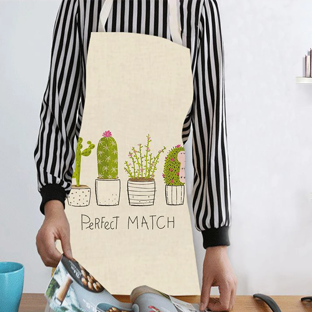 Silstar Tex Cactus Succulents Cosmetic Aprons Potted Plants Work Apron For Restaurant Cooking Baking Women and Men