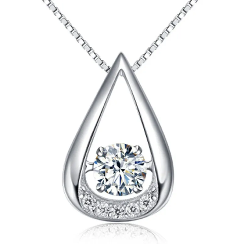 Trendy Silver Plated Chain Necklaces Lady Jewelry CZ Water Drop Pendant For Women Choker Accessories Hot | Украшения и аксессуары