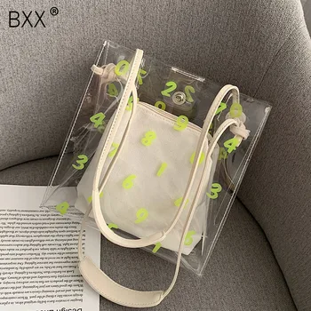 

[BXX] Transparent Jelly Bag For Women 2020 Summer Leather Crossbody Shoulder Messenger Bags Travel High Capacity Handbags HL609