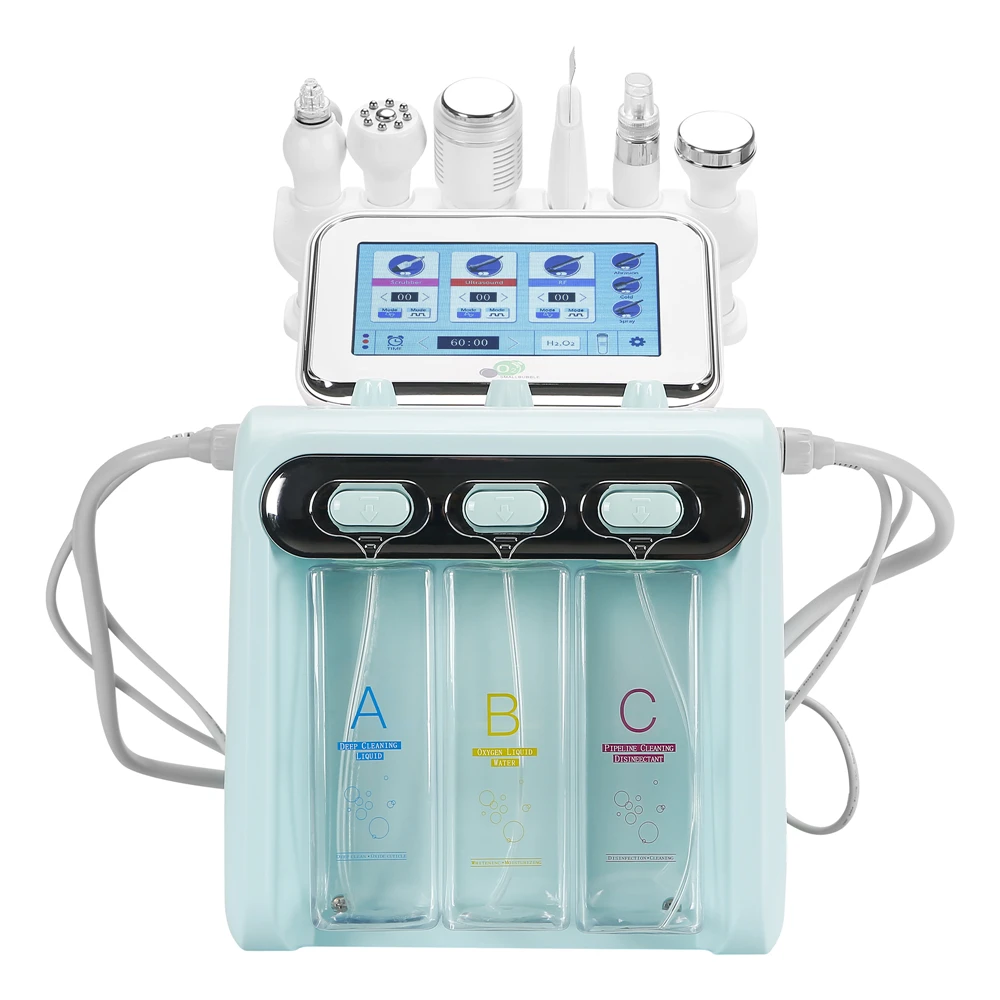Pro 6 In 1 Hydra Dermabrasion Aqua Peel Clean Skin Care Bio Light Rf 