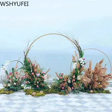 Wedding Arch door Background Wrought Iron Shelf Decorative Round Party Background Shelf Flower with Frame Christmas decoration