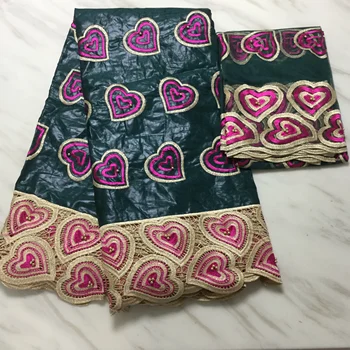 

African fabric african tissu bazin riche getzner with beads brode getzner 5 yards with 2 yards french net lace for party dress