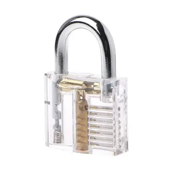 

80mm/3.15" 80mm/3.15" Transparent Cutaway Locks Inside View Practice Padlock Visible View Lock Training Skill Locks Keyed Tool