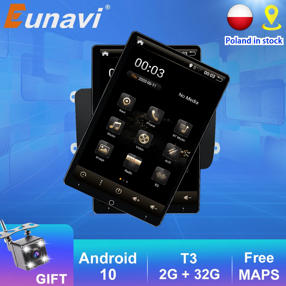 Автомагнитола Eunavi 2 DIN Android 10 для VW Passat B6 CC Polo GOLF 5 6 Touran Jetta Tiguan Magotan Seat мультимедийный
