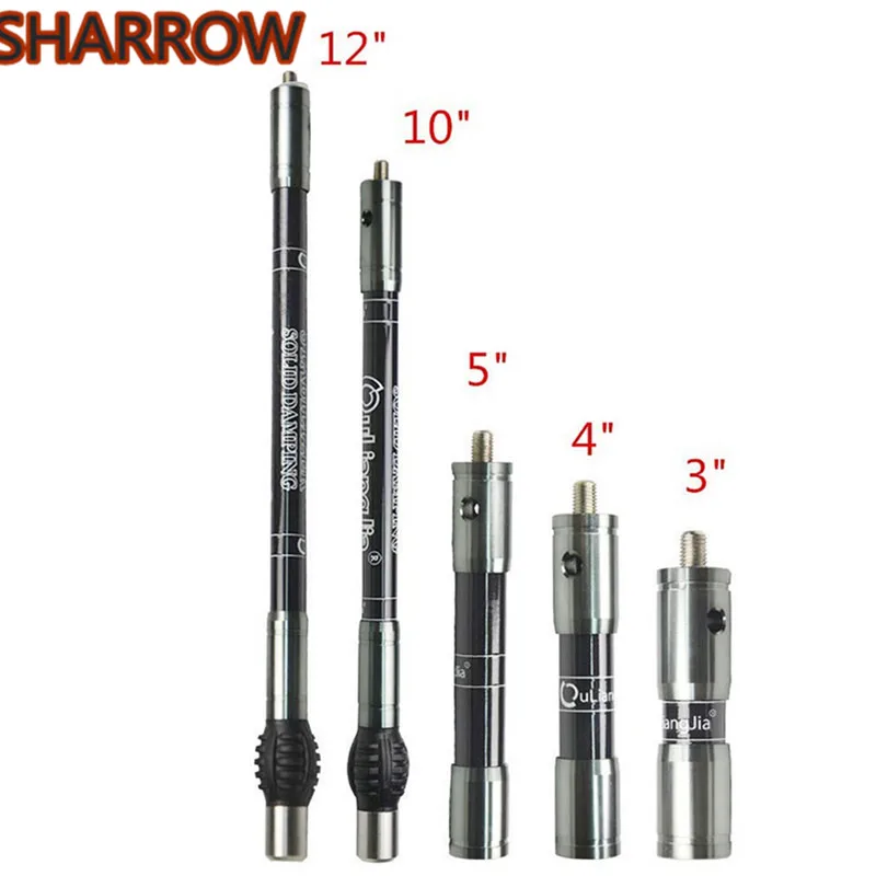 Günstige 3 4 5 10 12 zoll Bogenschießen Carbon Stabilisator Bar Bogen Balance Angelrute Kurze Seite Extender stange Verbindung Recurve Bogen Jagd Zubehör