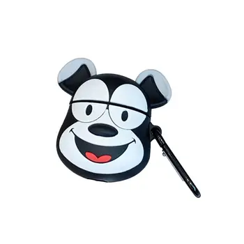 

Soft Silicone Case Cute Dog Protective Cover with Carabiner for Airpods 1/2 Kit